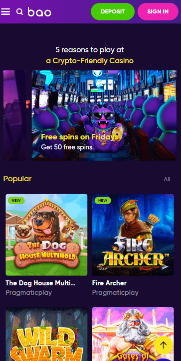 Bao Casino mobile version